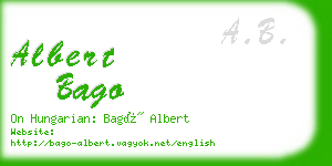 albert bago business card